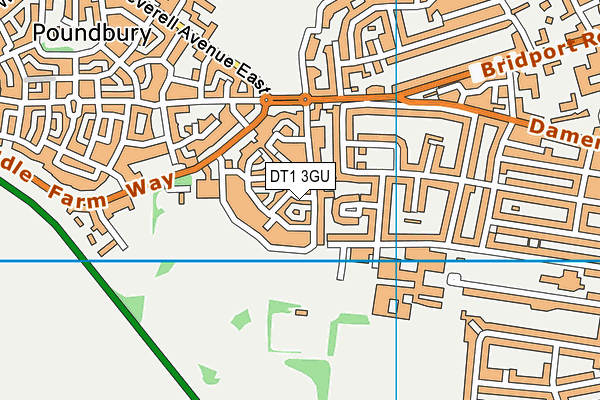 DT1 3GU map - OS VectorMap District (Ordnance Survey)