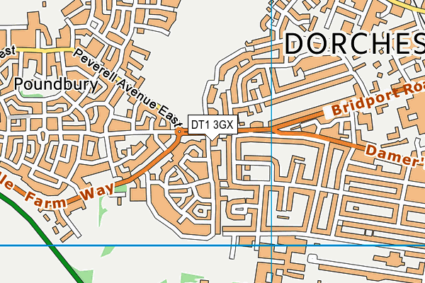 DT1 3GX map - OS VectorMap District (Ordnance Survey)