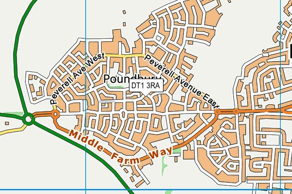 DT1 3RA map - OS VectorMap District (Ordnance Survey)