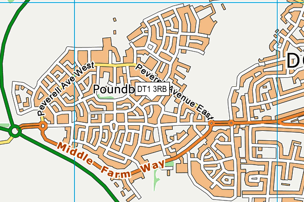 DT1 3RB map - OS VectorMap District (Ordnance Survey)