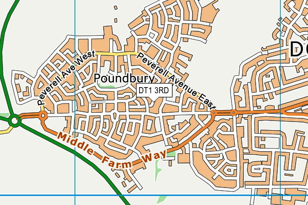 DT1 3RD map - OS VectorMap District (Ordnance Survey)