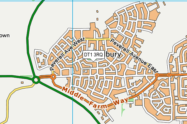 DT1 3RQ map - OS VectorMap District (Ordnance Survey)