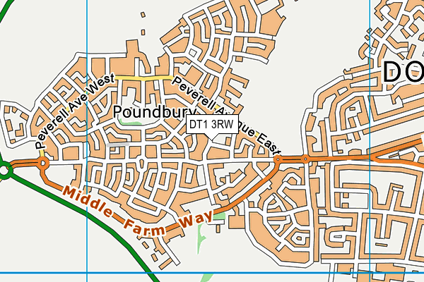 DT1 3RW map - OS VectorMap District (Ordnance Survey)
