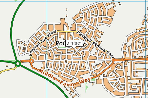 DT1 3RY map - OS VectorMap District (Ordnance Survey)