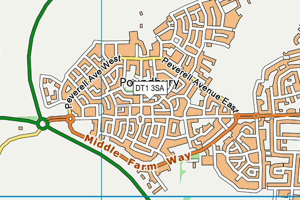 DT1 3SA map - OS VectorMap District (Ordnance Survey)