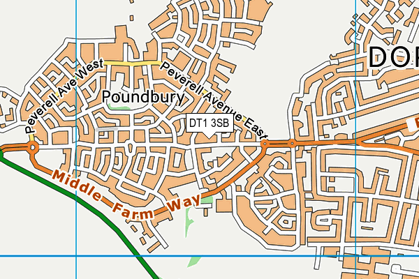 DT1 3SB map - OS VectorMap District (Ordnance Survey)