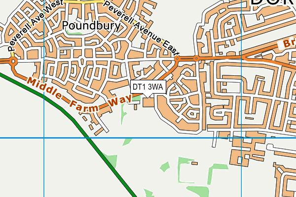 DT1 3WA map - OS VectorMap District (Ordnance Survey)