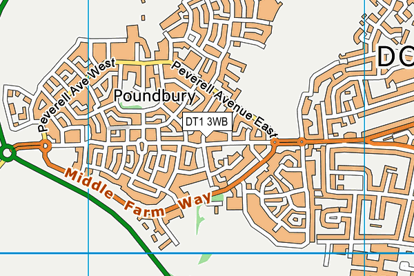 DT1 3WB map - OS VectorMap District (Ordnance Survey)