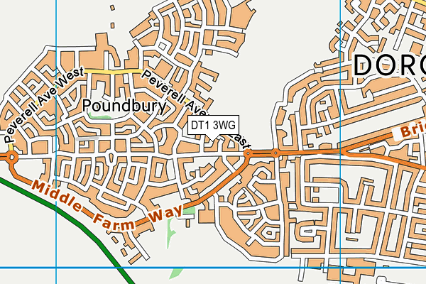 DT1 3WG map - OS VectorMap District (Ordnance Survey)