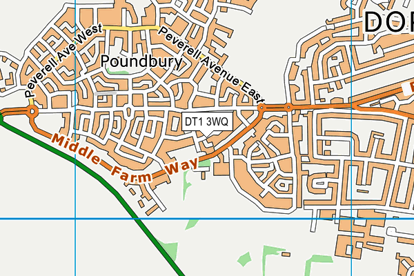 DT1 3WQ map - OS VectorMap District (Ordnance Survey)