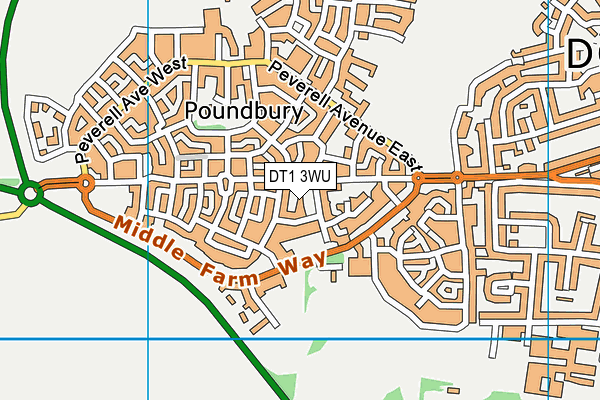 DT1 3WU map - OS VectorMap District (Ordnance Survey)