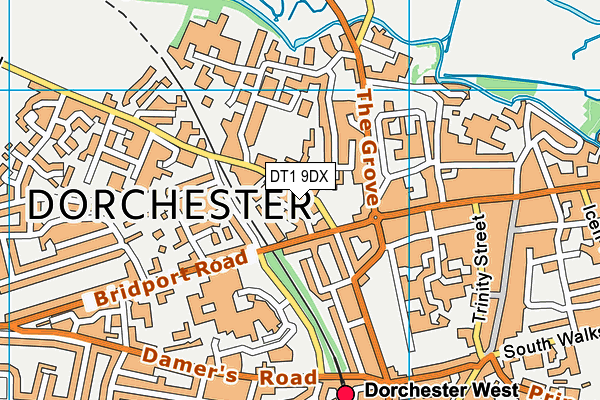 DT1 9DX map - OS VectorMap District (Ordnance Survey)