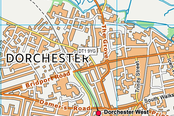 DT1 9YG map - OS VectorMap District (Ordnance Survey)