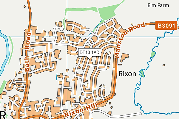 DT10 1AD map - OS VectorMap District (Ordnance Survey)