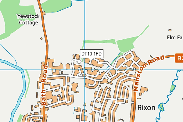 DT10 1FD map - OS VectorMap District (Ordnance Survey)