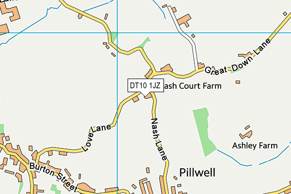 DT10 1JZ map - OS VectorMap District (Ordnance Survey)