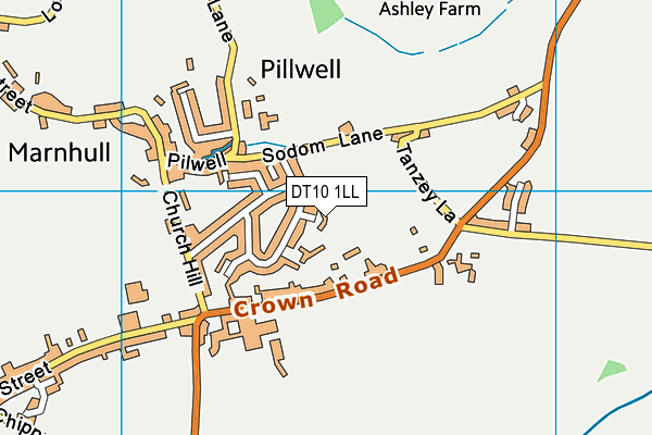 DT10 1LL map - OS VectorMap District (Ordnance Survey)