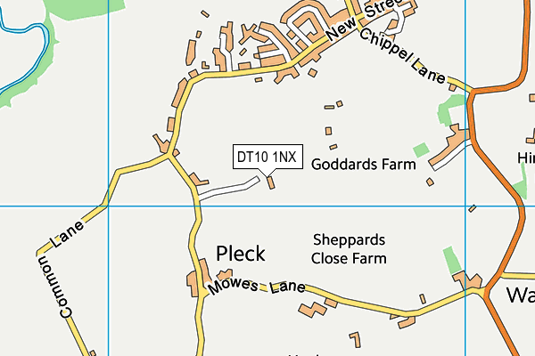 DT10 1NX map - OS VectorMap District (Ordnance Survey)