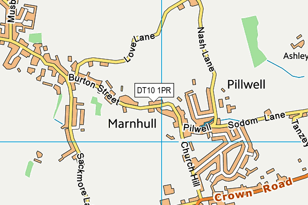 DT10 1PR map - OS VectorMap District (Ordnance Survey)