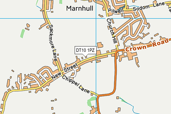 DT10 1PZ map - OS VectorMap District (Ordnance Survey)