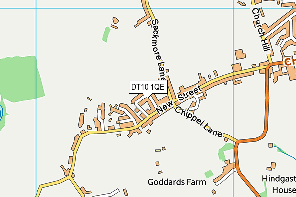 DT10 1QE map - OS VectorMap District (Ordnance Survey)