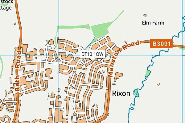 DT10 1QW map - OS VectorMap District (Ordnance Survey)