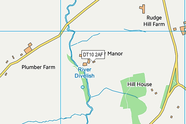 DT10 2AF map - OS VectorMap District (Ordnance Survey)