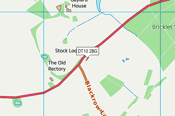 DT10 2BG map - OS VectorMap District (Ordnance Survey)