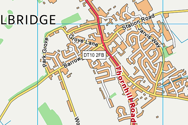 DT10 2FB map - OS VectorMap District (Ordnance Survey)