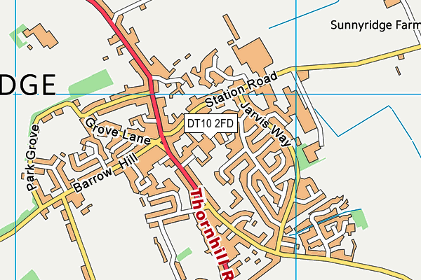 DT10 2FD map - OS VectorMap District (Ordnance Survey)