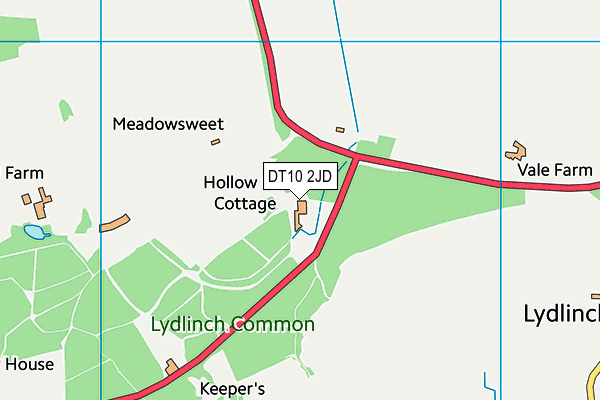 DT10 2JD map - OS VectorMap District (Ordnance Survey)