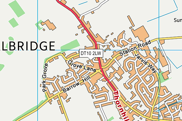 DT10 2LW map - OS VectorMap District (Ordnance Survey)