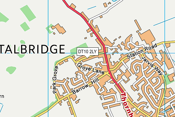 DT10 2LY map - OS VectorMap District (Ordnance Survey)