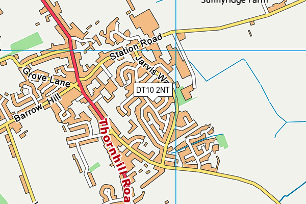 DT10 2NT map - OS VectorMap District (Ordnance Survey)