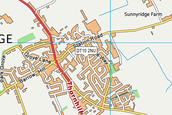 DT10 2NU map - OS VectorMap District (Ordnance Survey)