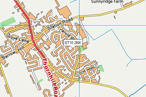 DT10 2NX map - OS VectorMap District (Ordnance Survey)