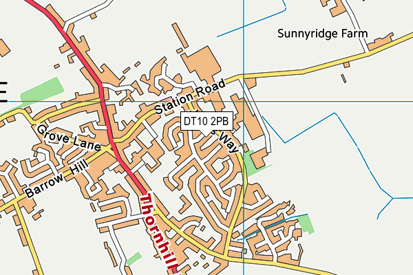 DT10 2PB map - OS VectorMap District (Ordnance Survey)