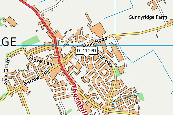 DT10 2PD map - OS VectorMap District (Ordnance Survey)