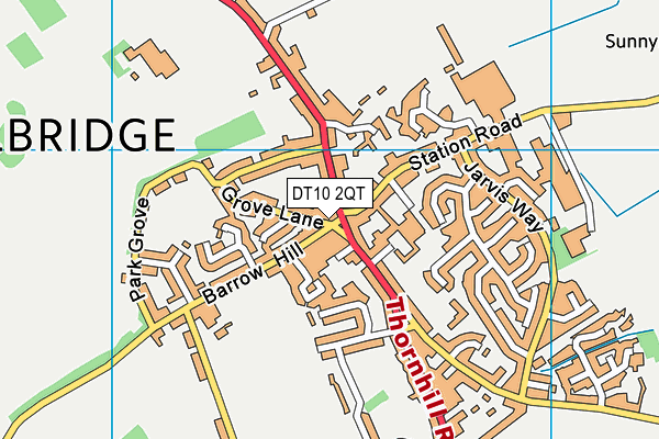 DT10 2QT map - OS VectorMap District (Ordnance Survey)