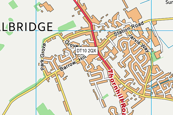 DT10 2QX map - OS VectorMap District (Ordnance Survey)