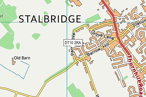 DT10 2RA map - OS VectorMap District (Ordnance Survey)