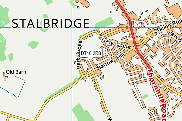 DT10 2RB map - OS VectorMap District (Ordnance Survey)