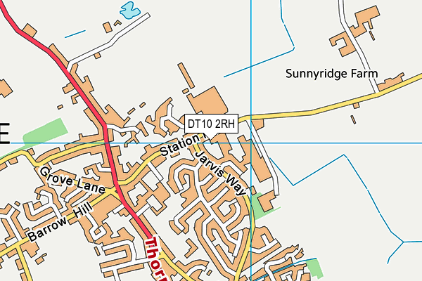 DT10 2RH map - OS VectorMap District (Ordnance Survey)