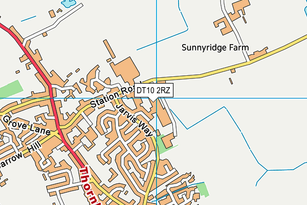 DT10 2RZ map - OS VectorMap District (Ordnance Survey)