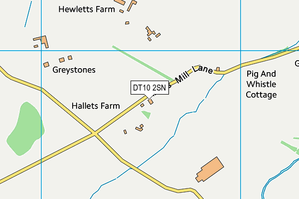 DT10 2SN map - OS VectorMap District (Ordnance Survey)