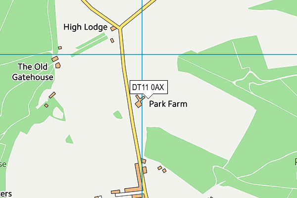 DT11 0AX map - OS VectorMap District (Ordnance Survey)