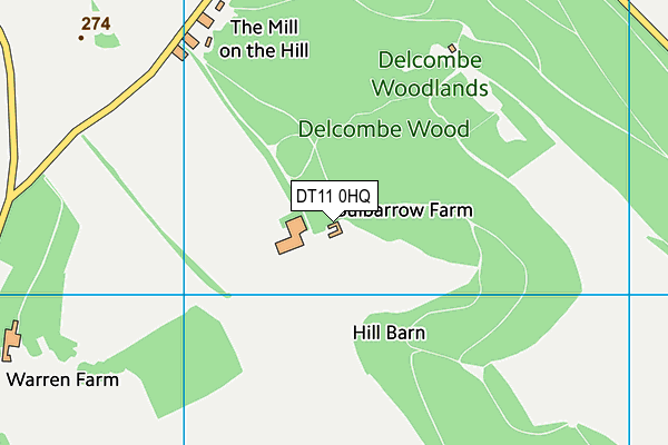 DT11 0HQ map - OS VectorMap District (Ordnance Survey)