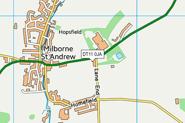 Milborne St Andrew Sports Club map (DT11 0JA) - OS VectorMap District (Ordnance Survey)