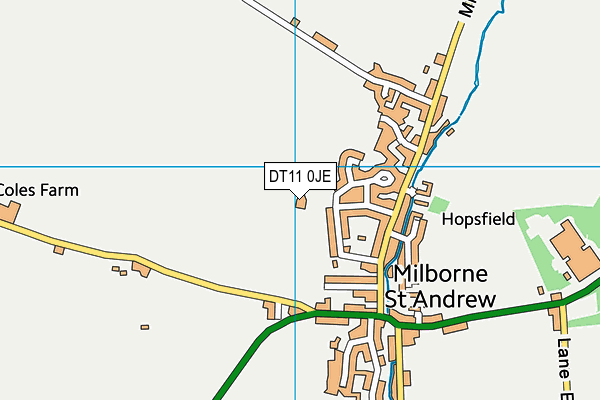 Milborne St Andrew's First School map (DT11 0JE) - OS VectorMap District (Ordnance Survey)