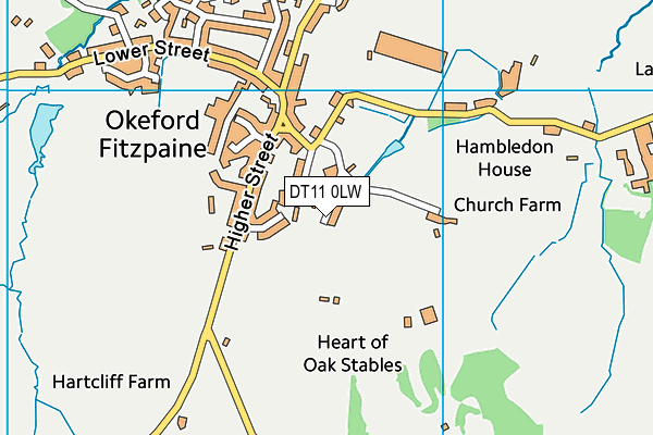 DT11 0LW map - OS VectorMap District (Ordnance Survey)